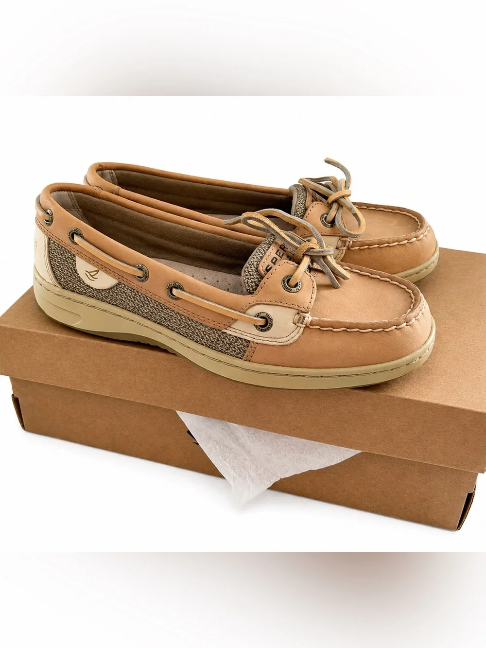 Sperry Angelfish Leather slip on Boat Shoes flats Size 5.5
